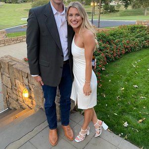 White one-should Gianni Bini mini dress